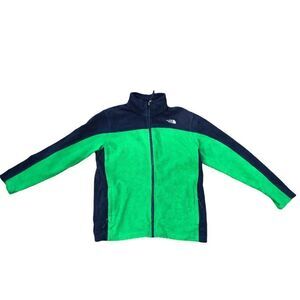 THE North Face Fleece Sweatshirt XL Boys Green/Navy Blue